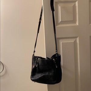 Medium size BURBERRY black leather!  Nice piece